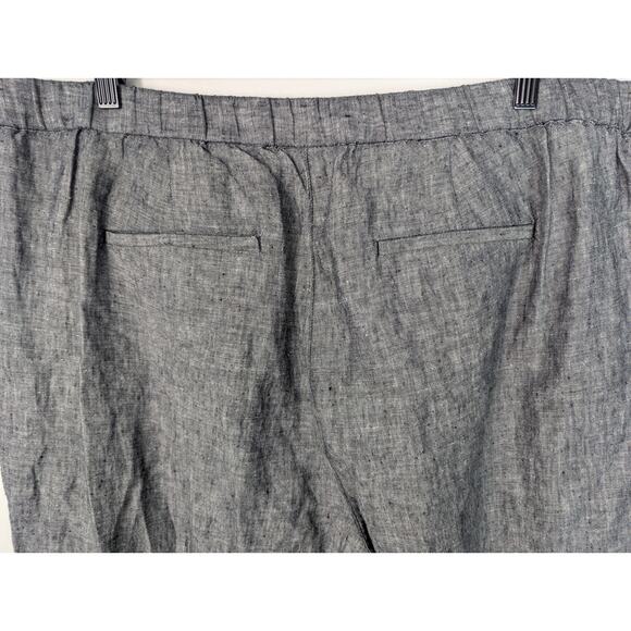 NWT J. Jill Linen High Rise Cropped Wide Leg Pant in Black White - Picture 5 of 8